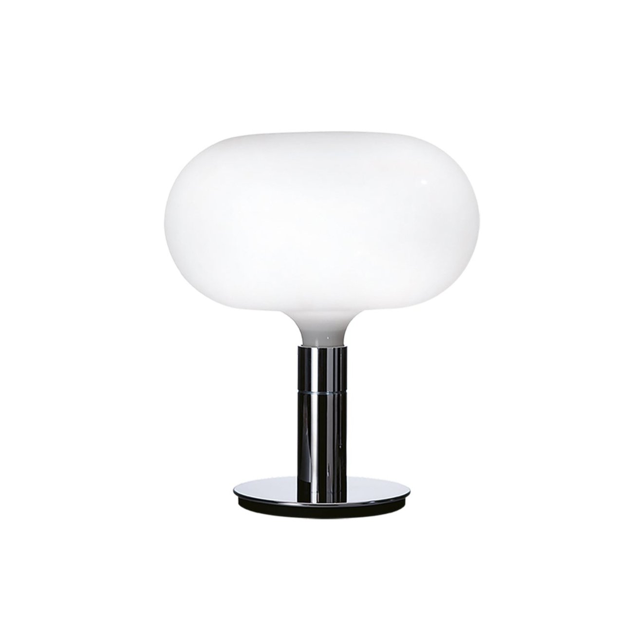 AM1N table lamp chrome with white glass