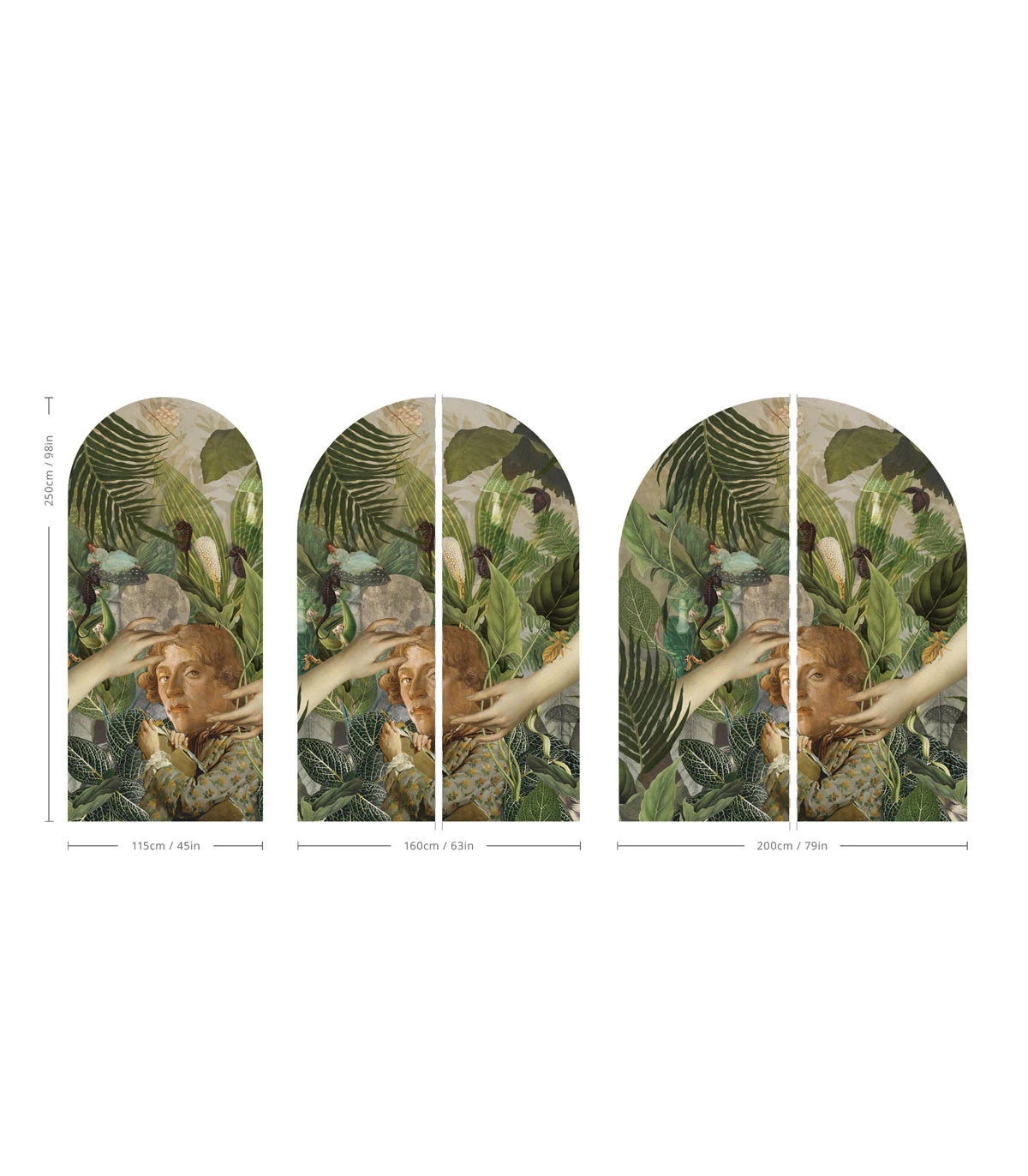 Non-woven arch-shaped mural GREEN MAN green