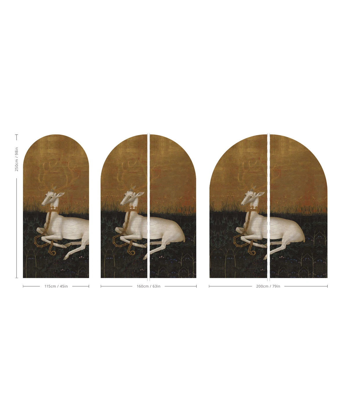 Vlies-Tapete in Bogenform MAJESTIC REST gold mit grünem Akzent