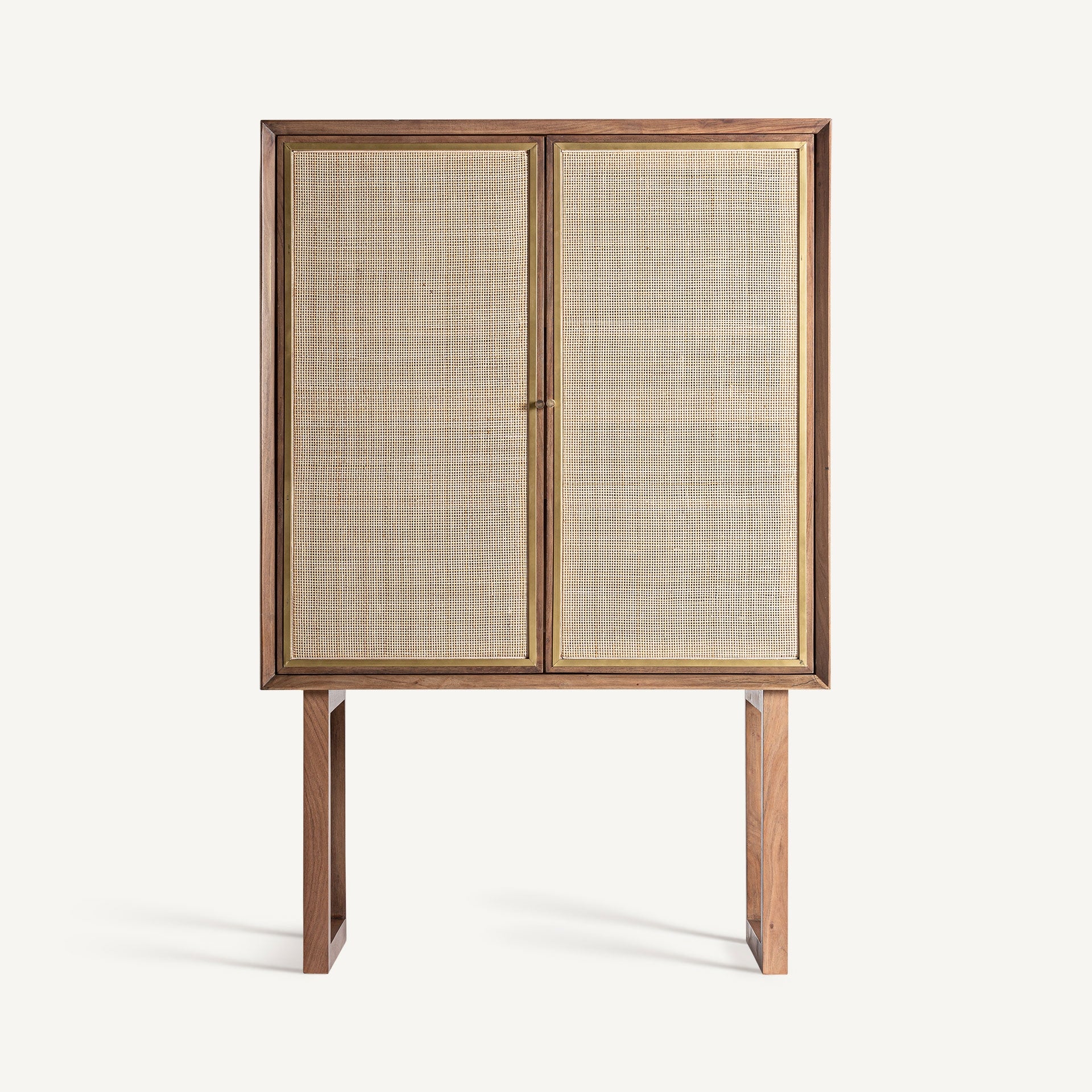 GONDORF Wardrobe in Mango Wood with Rattan