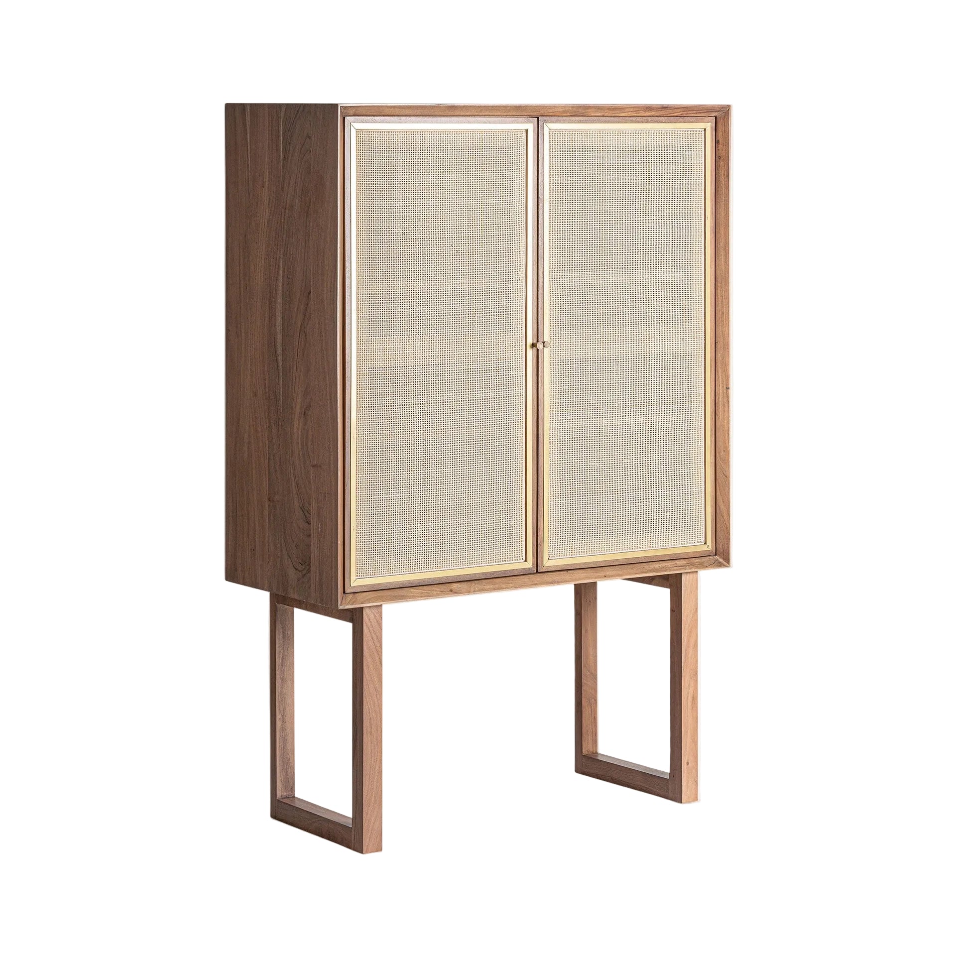 GONDORF Wardrobe in Mango Wood with Rattan