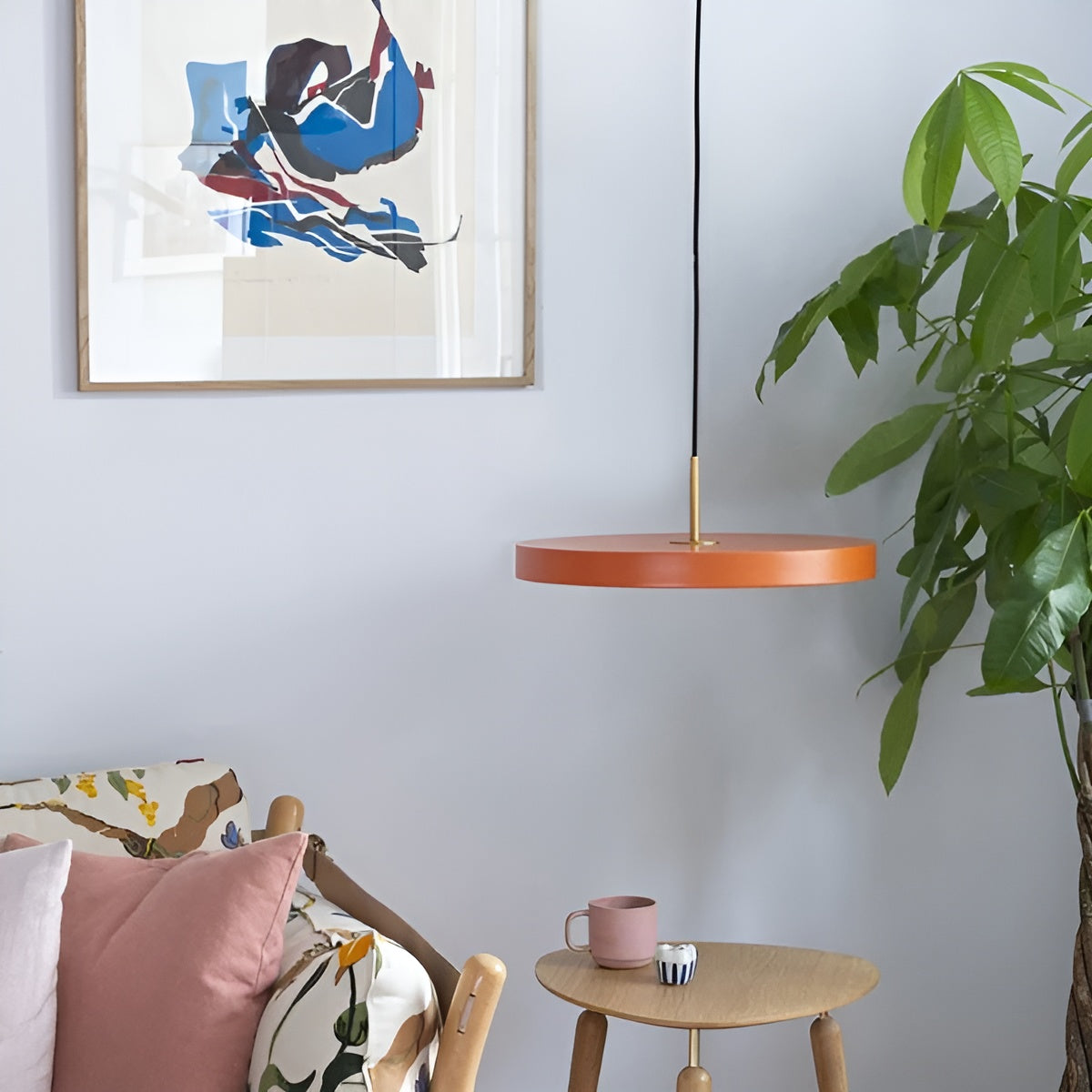 Pendelleuchte ASTERIA PLUS orange mit goldener Einlage
