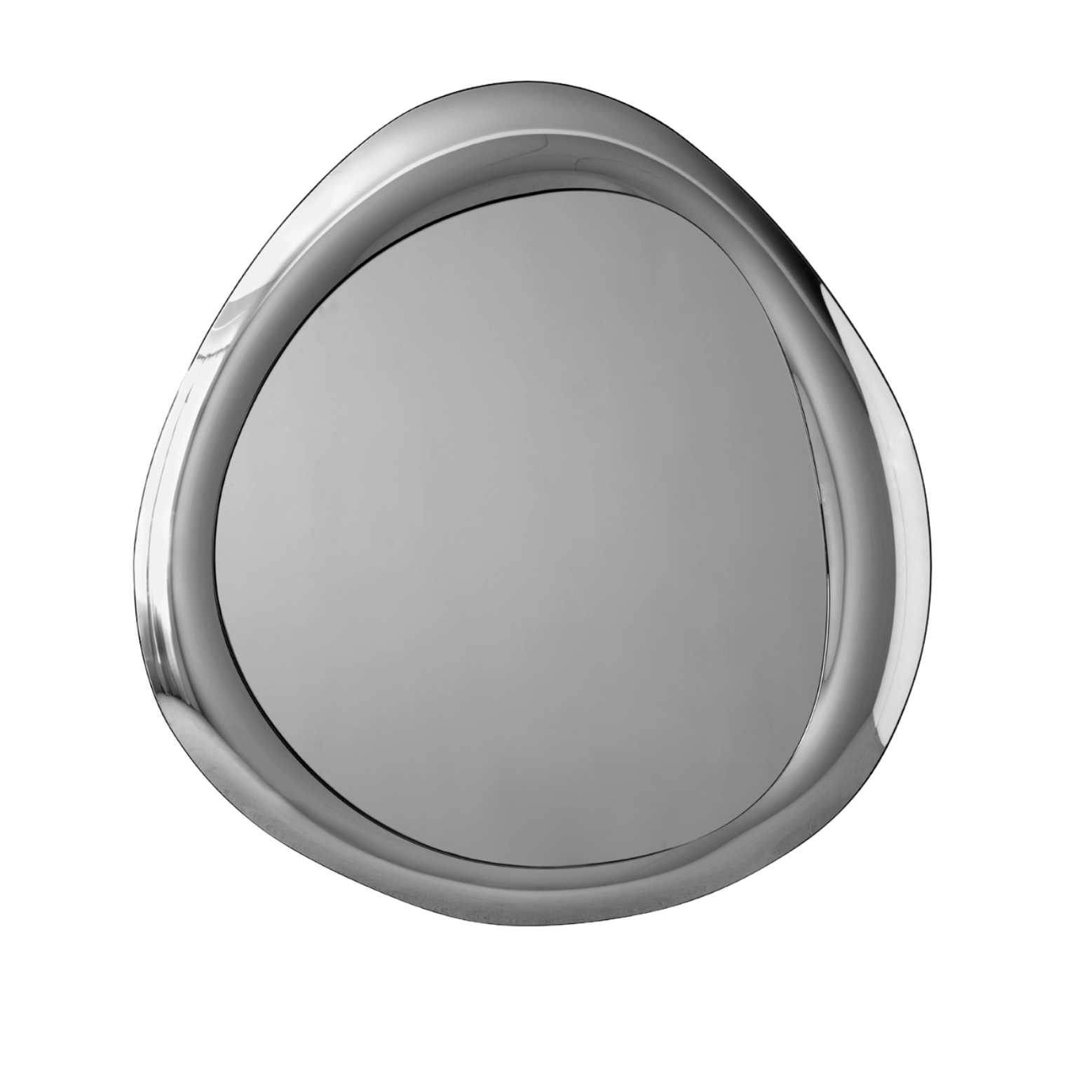 Rundes AURA Spiegel aus grauem Glas
