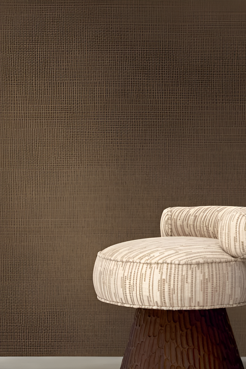 Structural wallpaper imitating abaca weave FIBRA - SÉPIA gray-beige