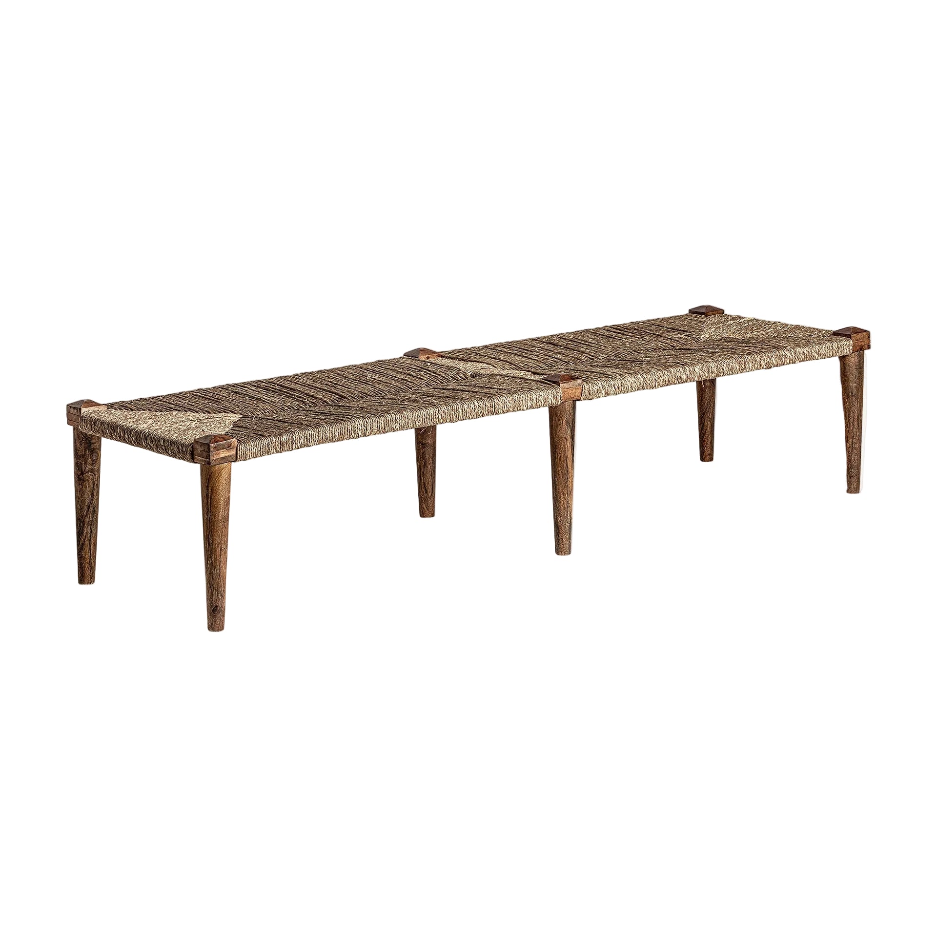 Double Bench TASSAROLO Mango Wood with Jute Seat