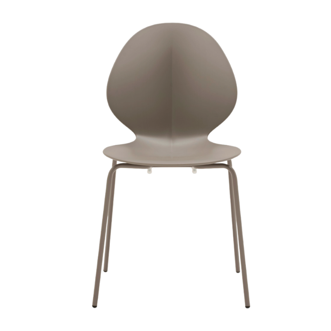 BASIL chair taupe seat with taupe metal base