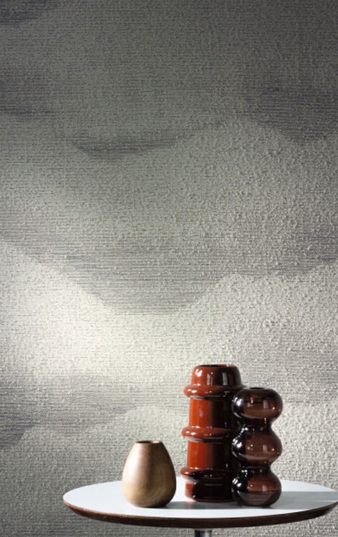 Textilstruktur-Tapete mit Wolkenmotiv JASPER - GRIS CENDRÉ grau