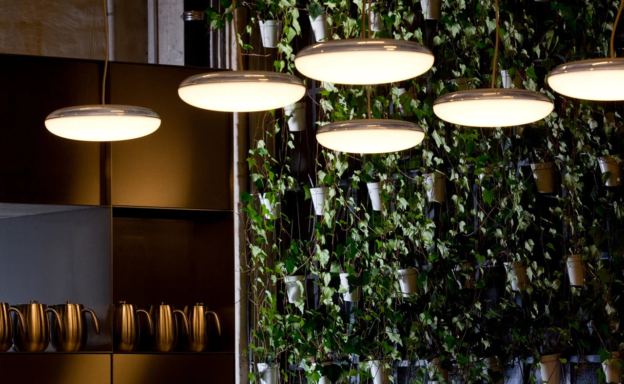 SILVERBACK white pendant lamp with silver