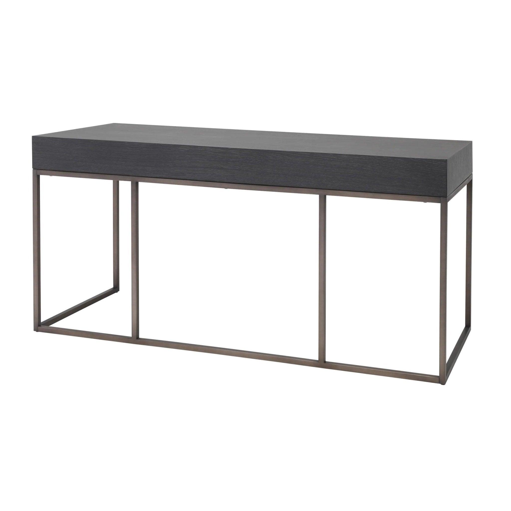 Biurko LARSEN grafitowy fornir z ekoskórą Eichholtz Eye on Design