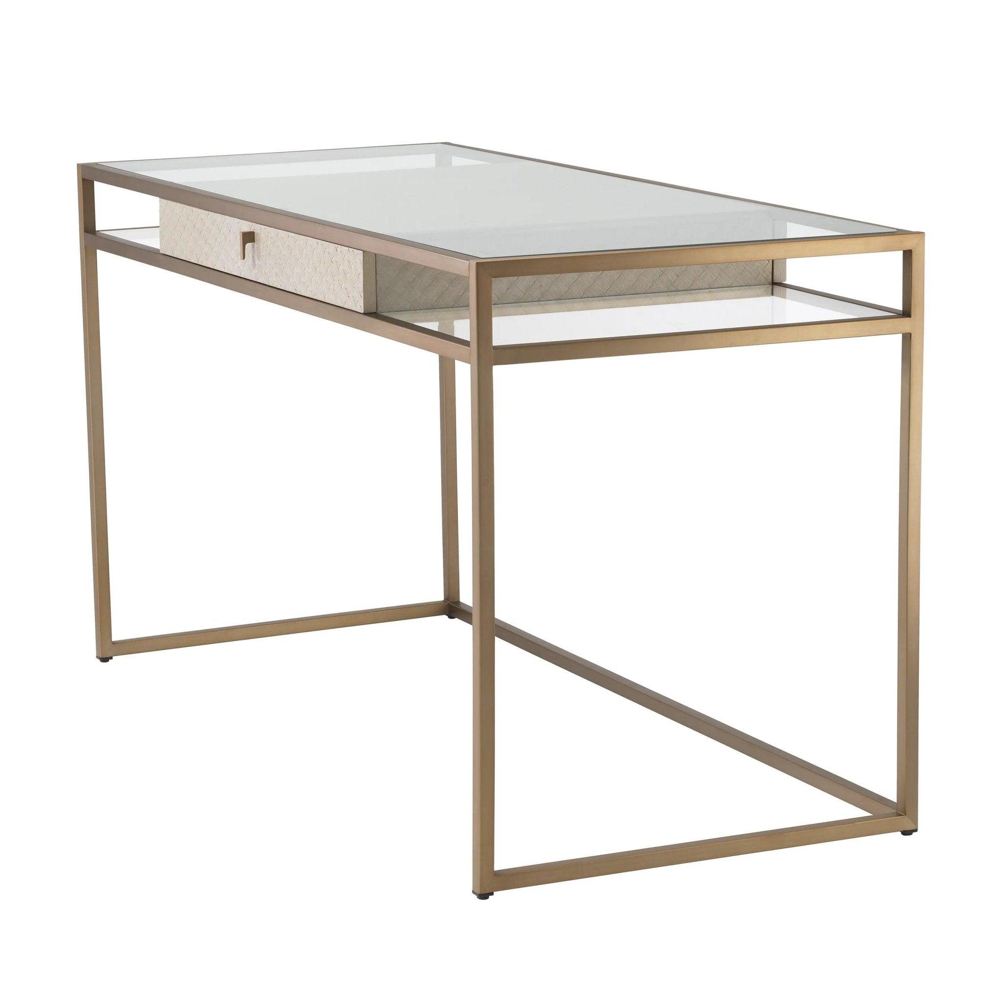 Biurko NAPA VALLEY jasnobrązowy fornir z mosiądzem Eichholtz Eye on Design