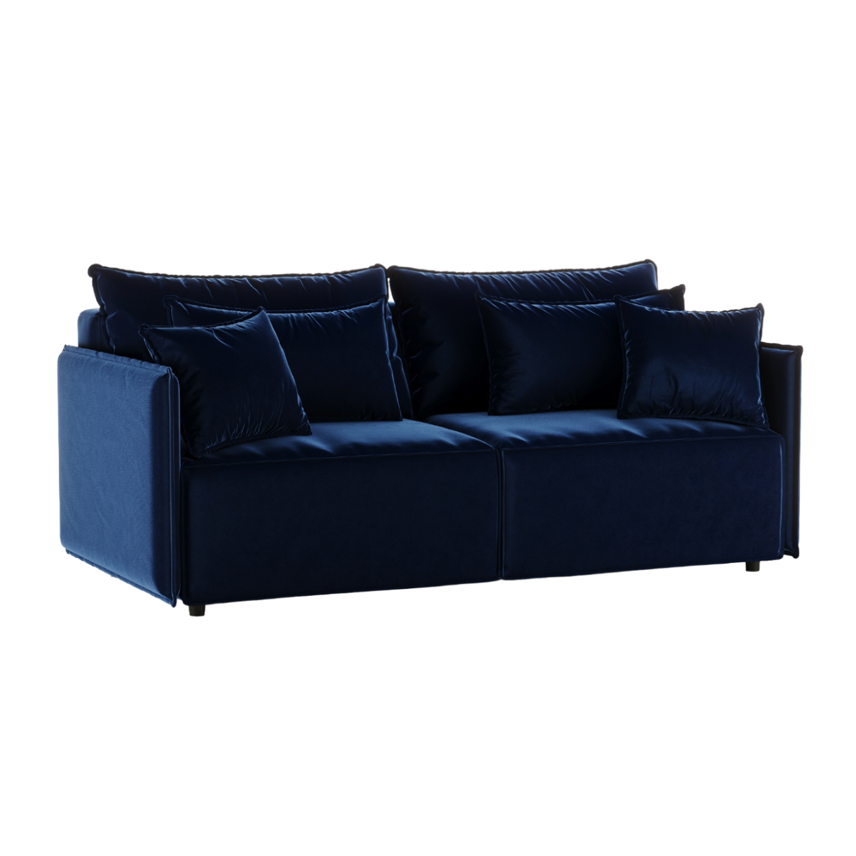 Sofa aus Samt mit Schlaf-Funktion FABIEN in Marineblau