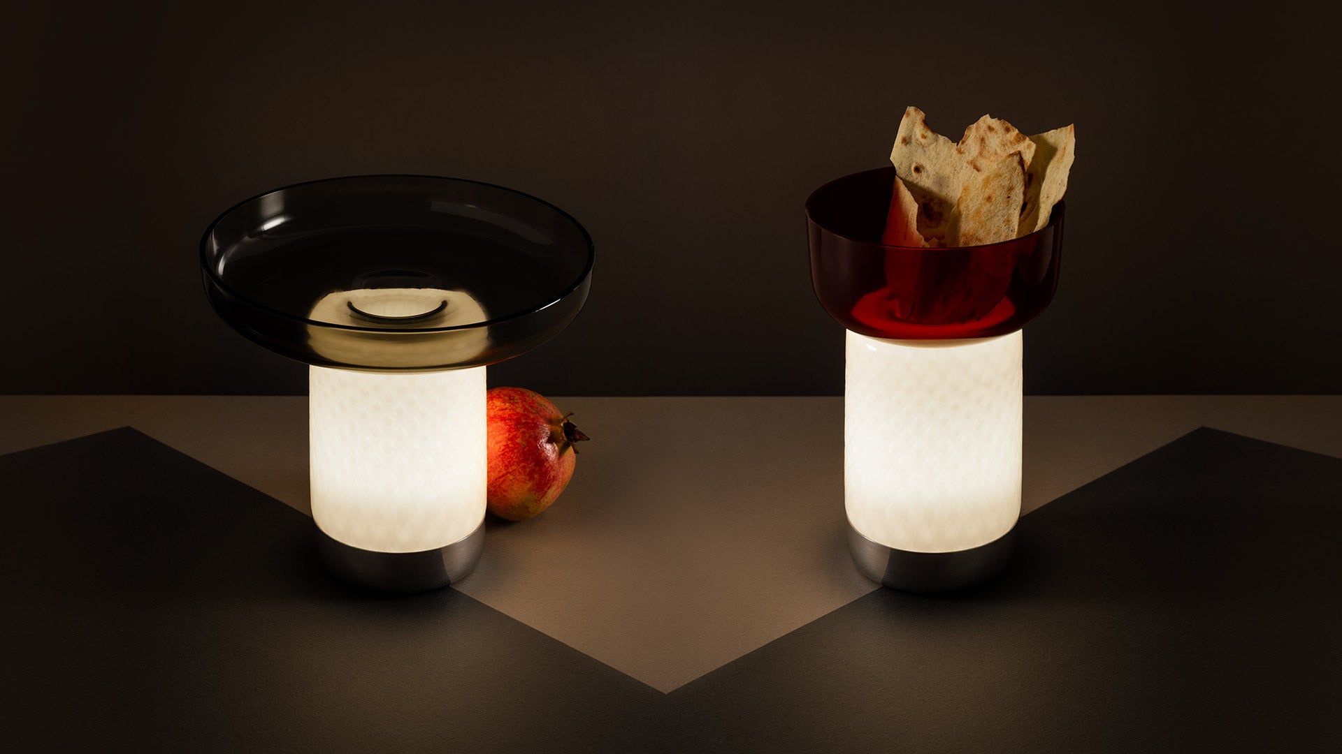 Portable Lamp BONTA PLATE white with red
