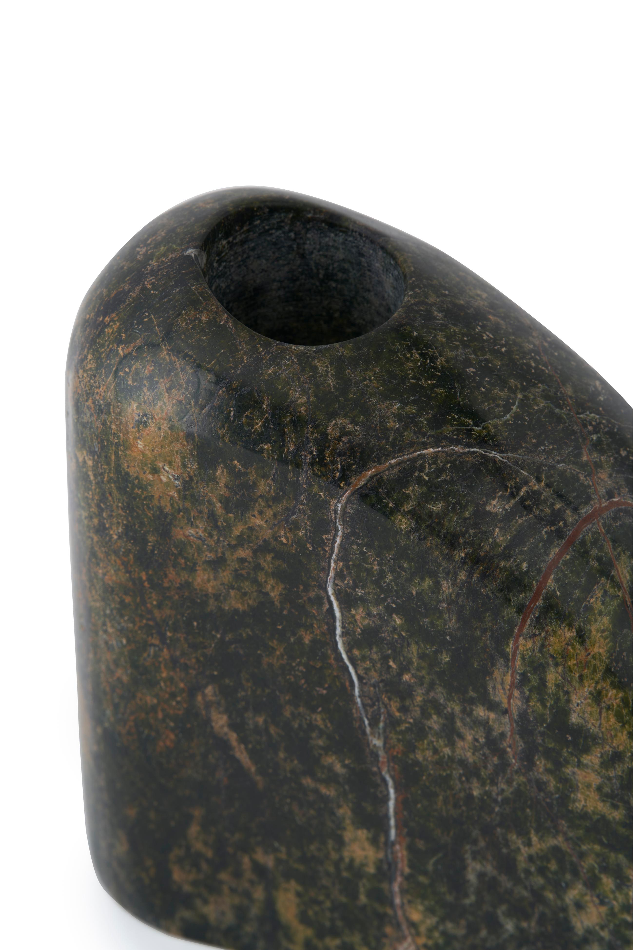 Wazon BOULDER zielony marmur forest