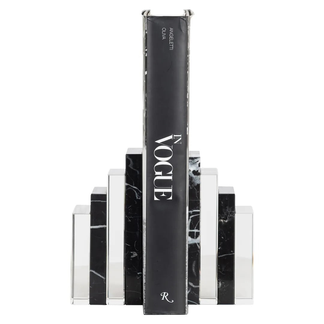 FANCY Bookend Black Marble and Crystal