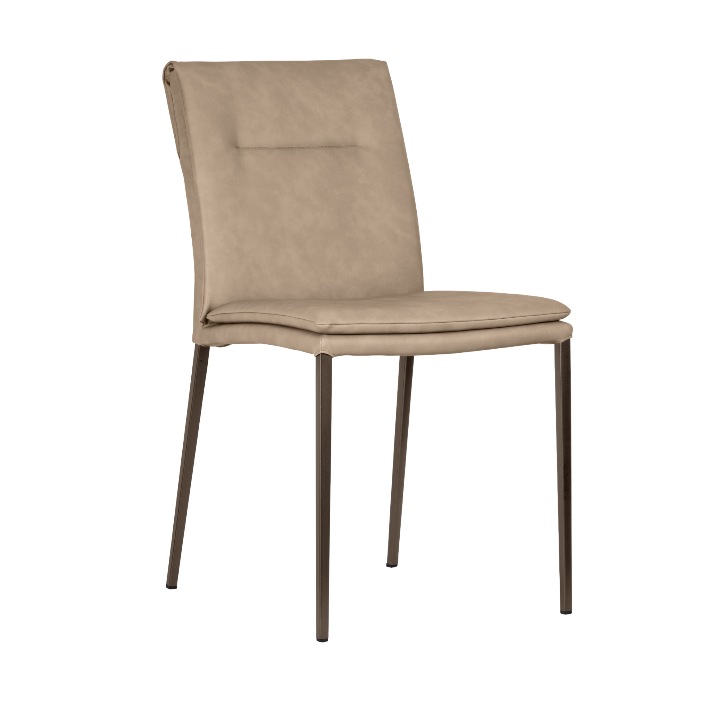 Sessel CARMEN LARGE gepolstert mit braunem Gestell