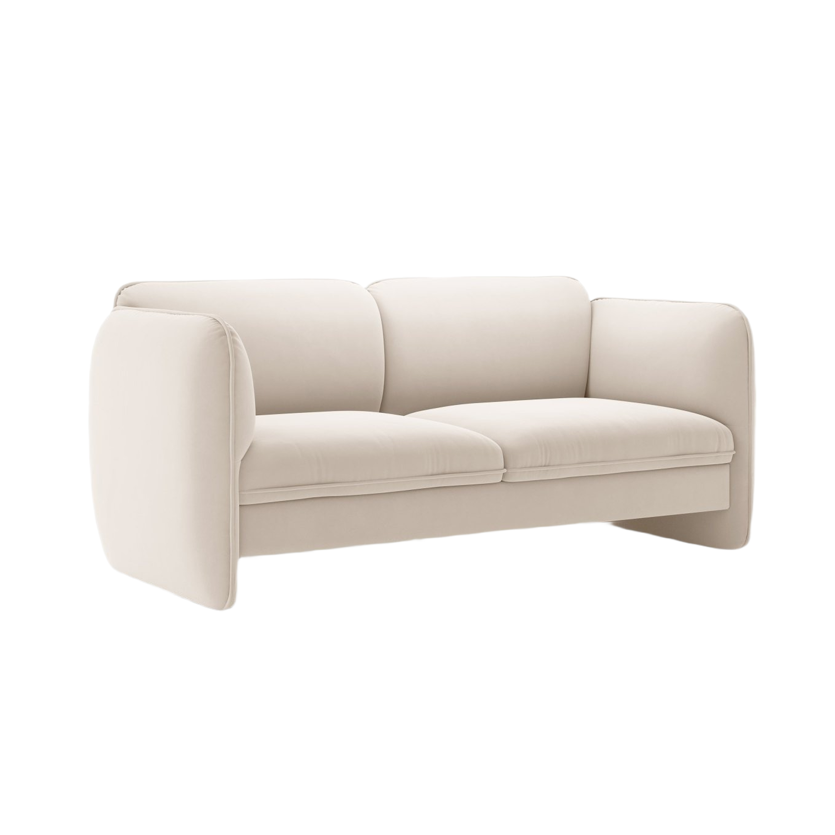 Velvet 2-Seater Sofa GEORGIA Ivory