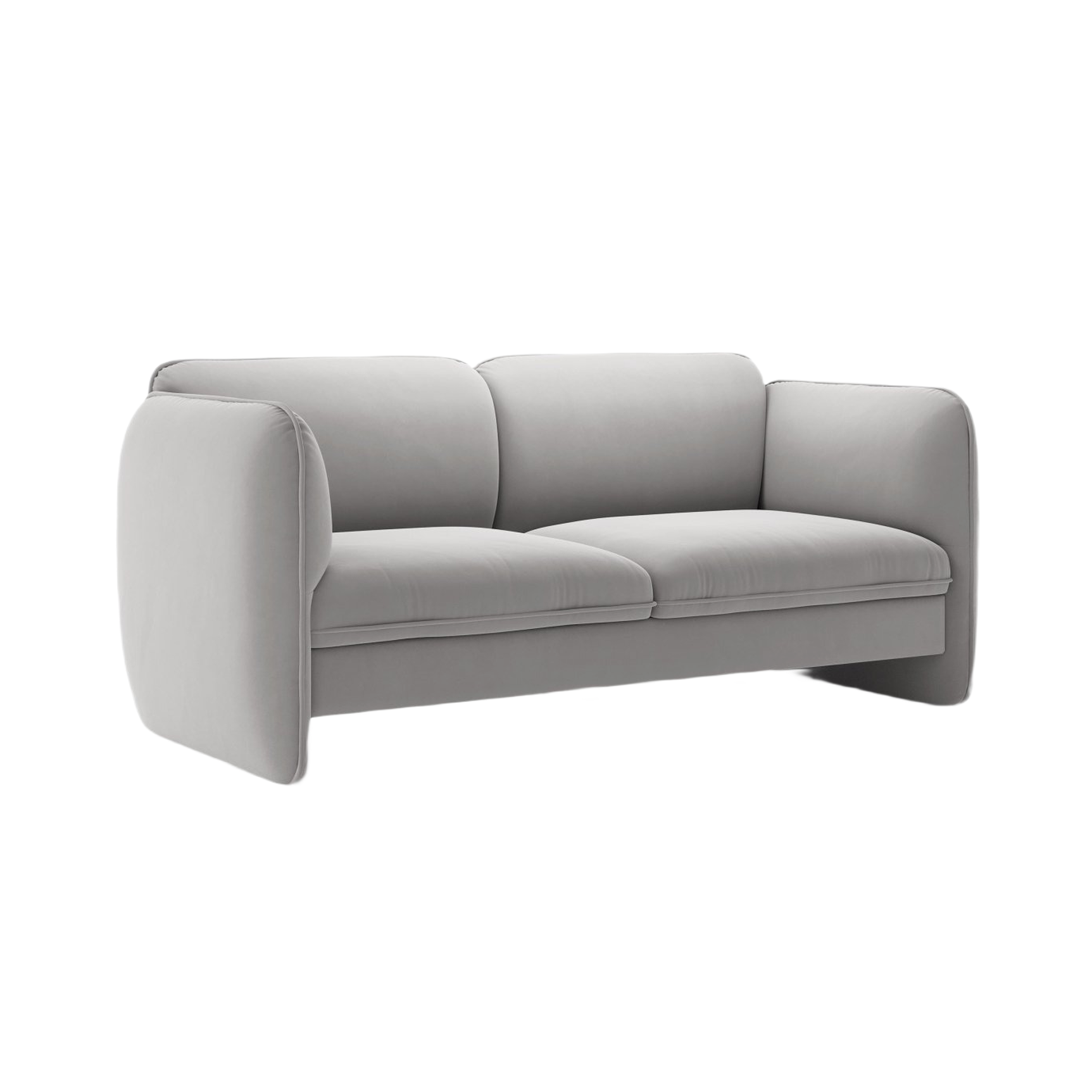 Velvet 2-Seater Sofa GEORGIA Light Gray