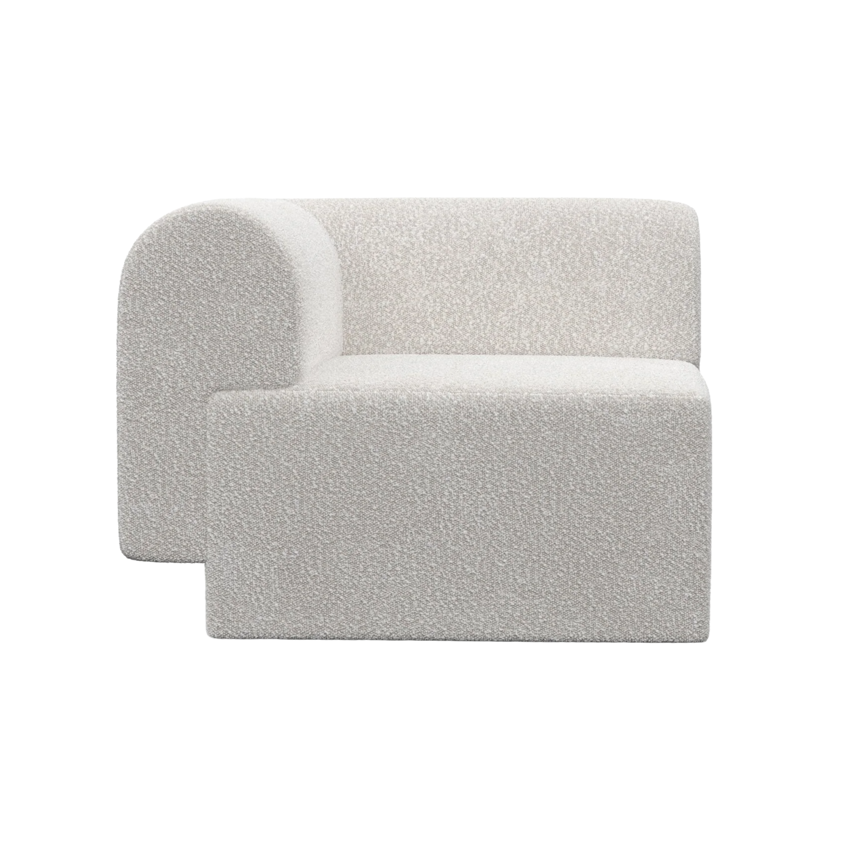 Modulares Sofa TORI - Eckmodul weißes Boucle