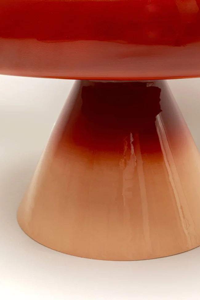 RICI red coffee table with orange