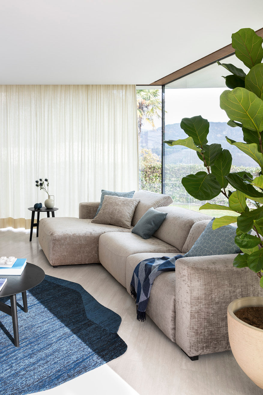 Left-sided upholstered WAVE corner sofa