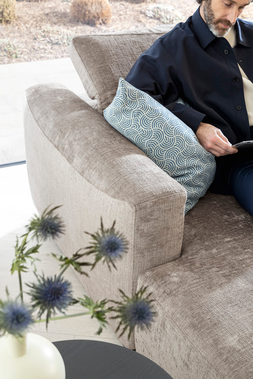 Left-sided upholstered WAVE corner sofa