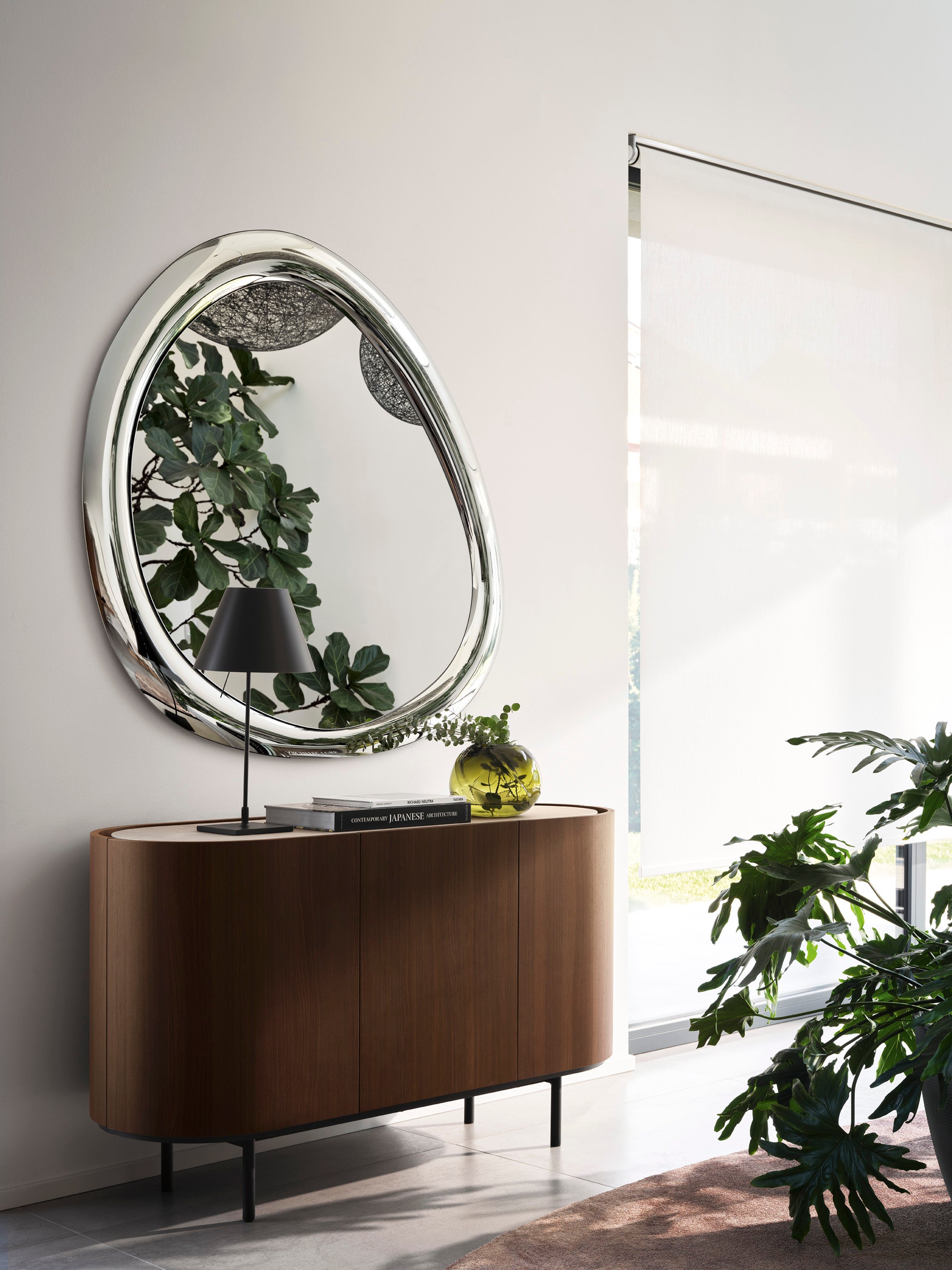 Ovaler Spiegel AURA braunes Glas