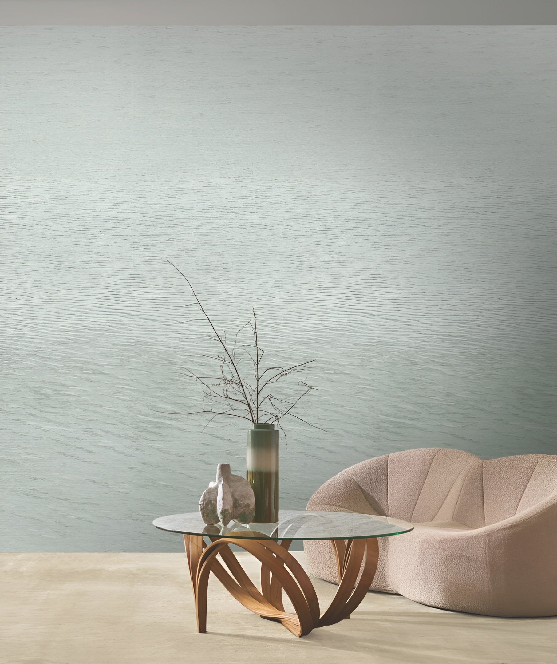 Wandbild imitiert Jacquard-Webart HAMANA - OPALINE türkis