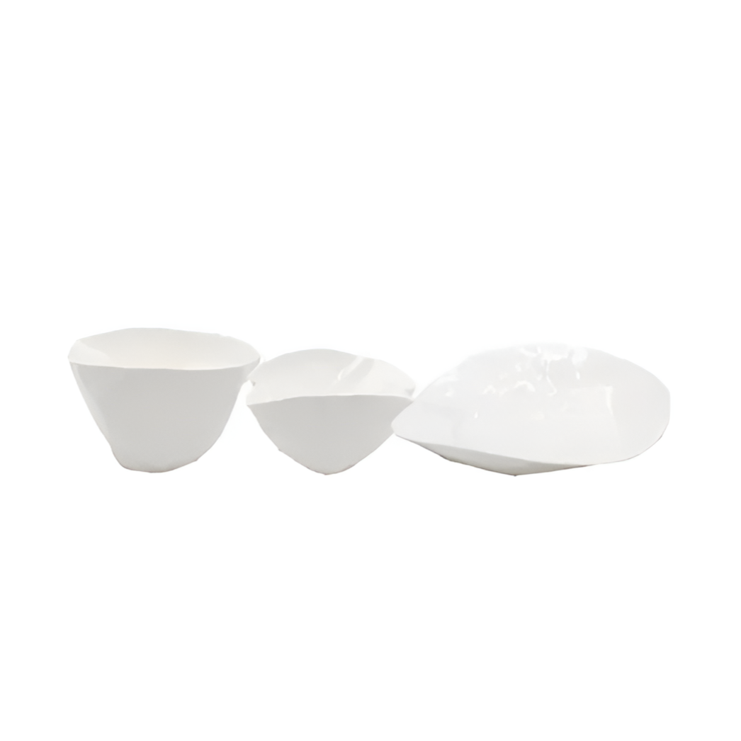 Set of Adelaide bowls white ceramics