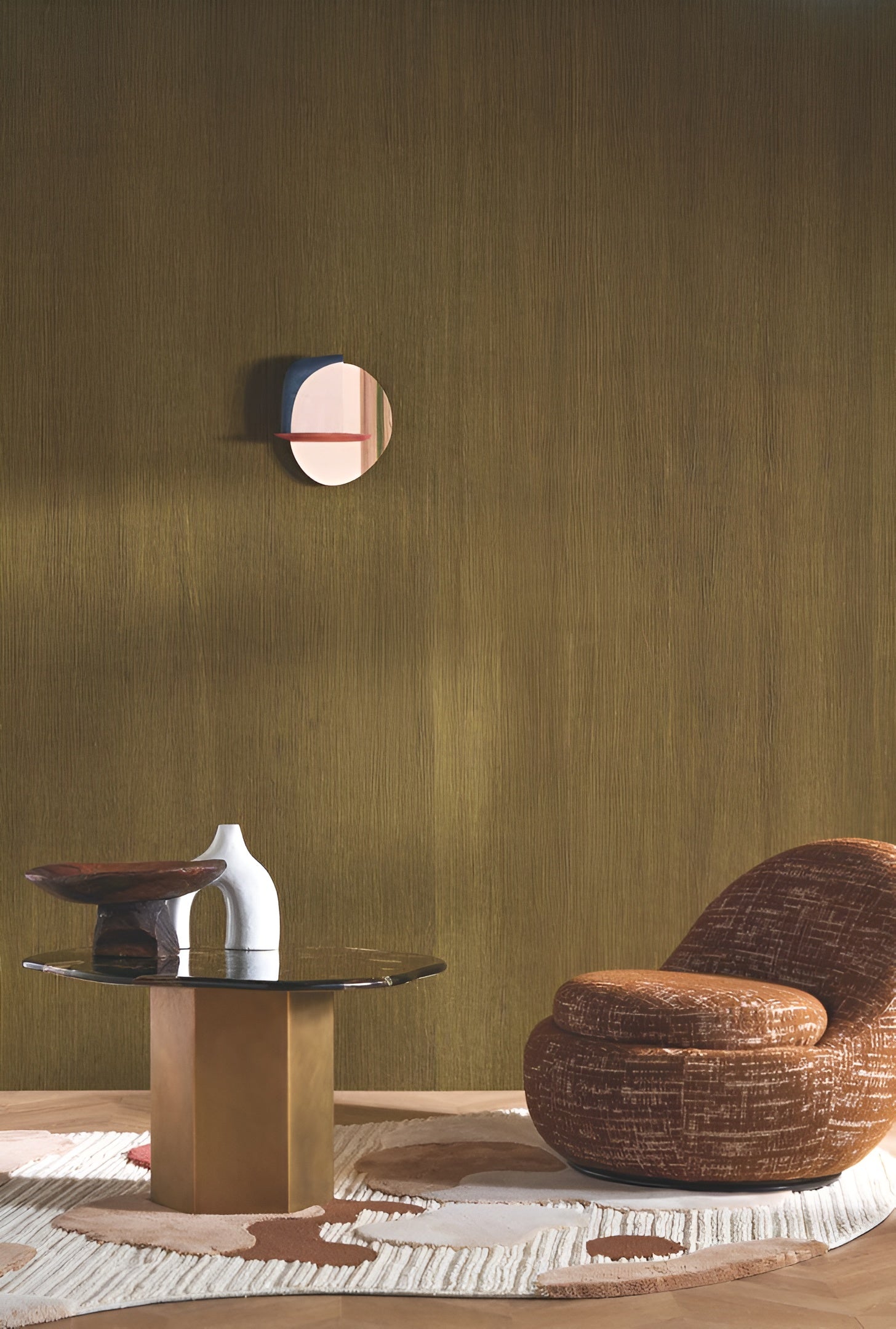 Linen Structural Textile Wallpaper LINON - NATUREL Light Brown