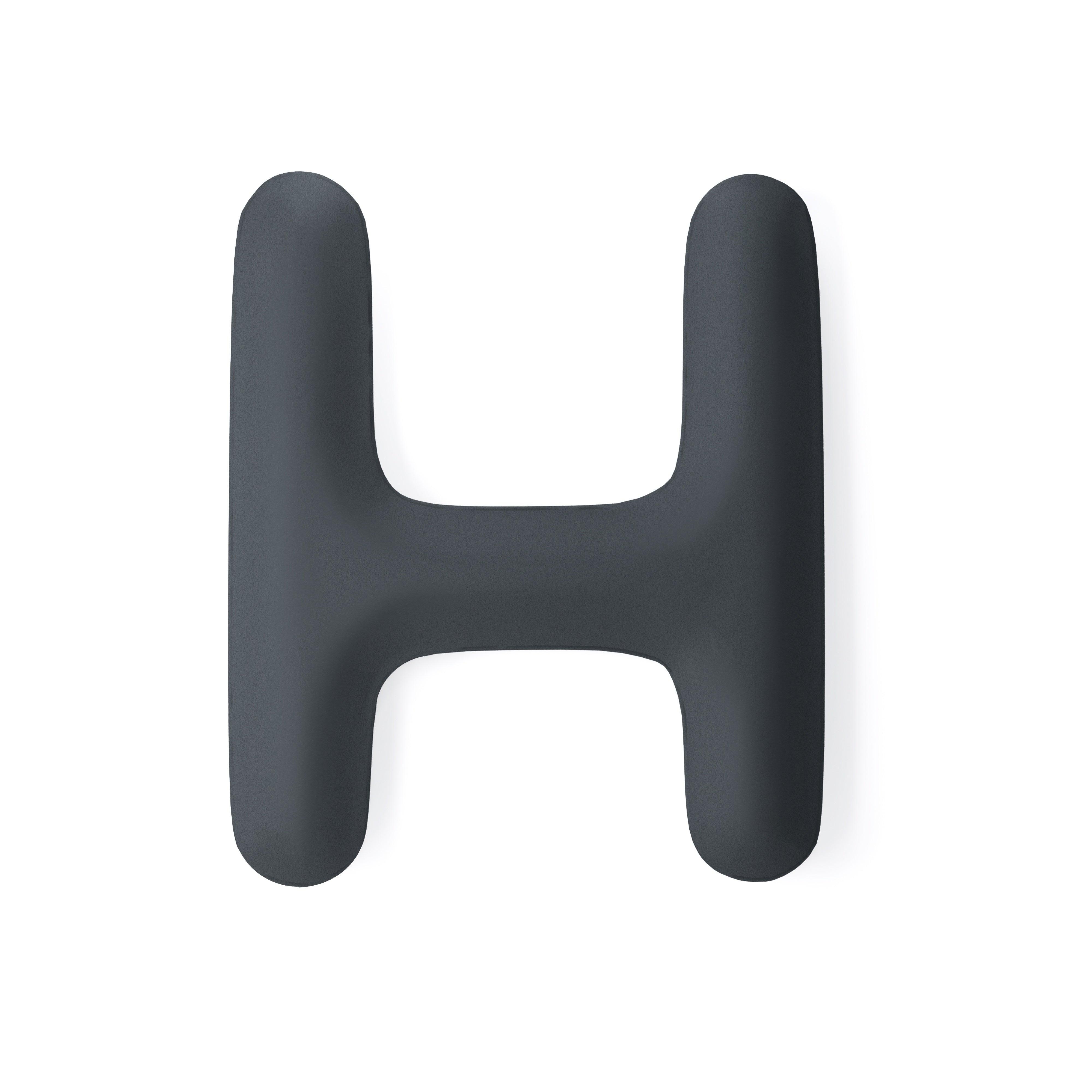 Dekoracja litera alfabetu FIDU grafitowy szary mat Zieta Studio H Eye on Design