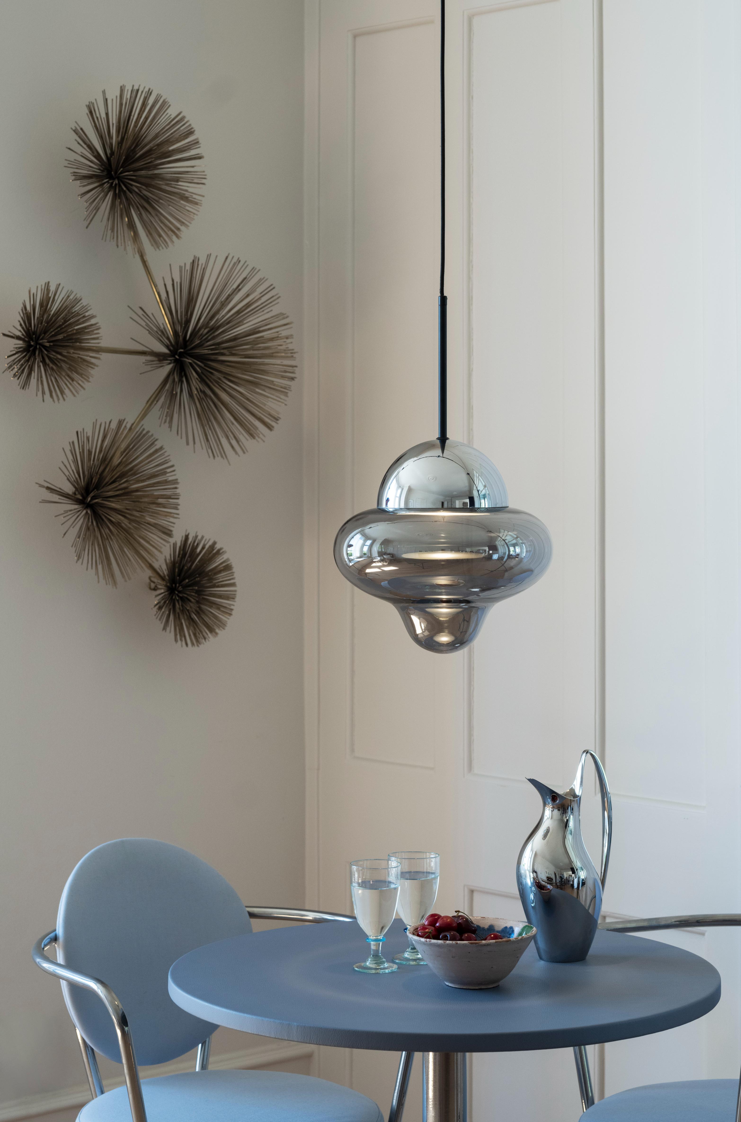 Pendelleuchte NUTTY rauchglas mit silbernem Finish