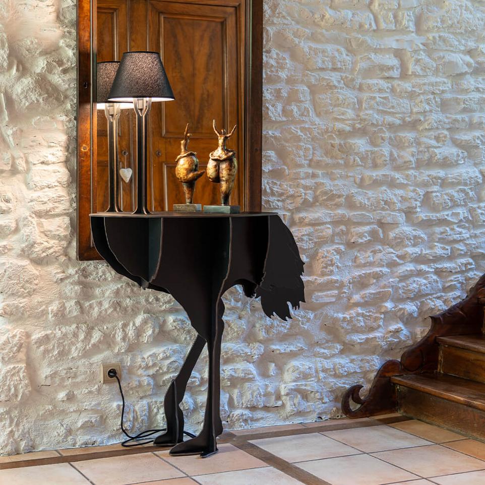 Konsolentisch mit Lampe DIVA LUCIA in Schwarz