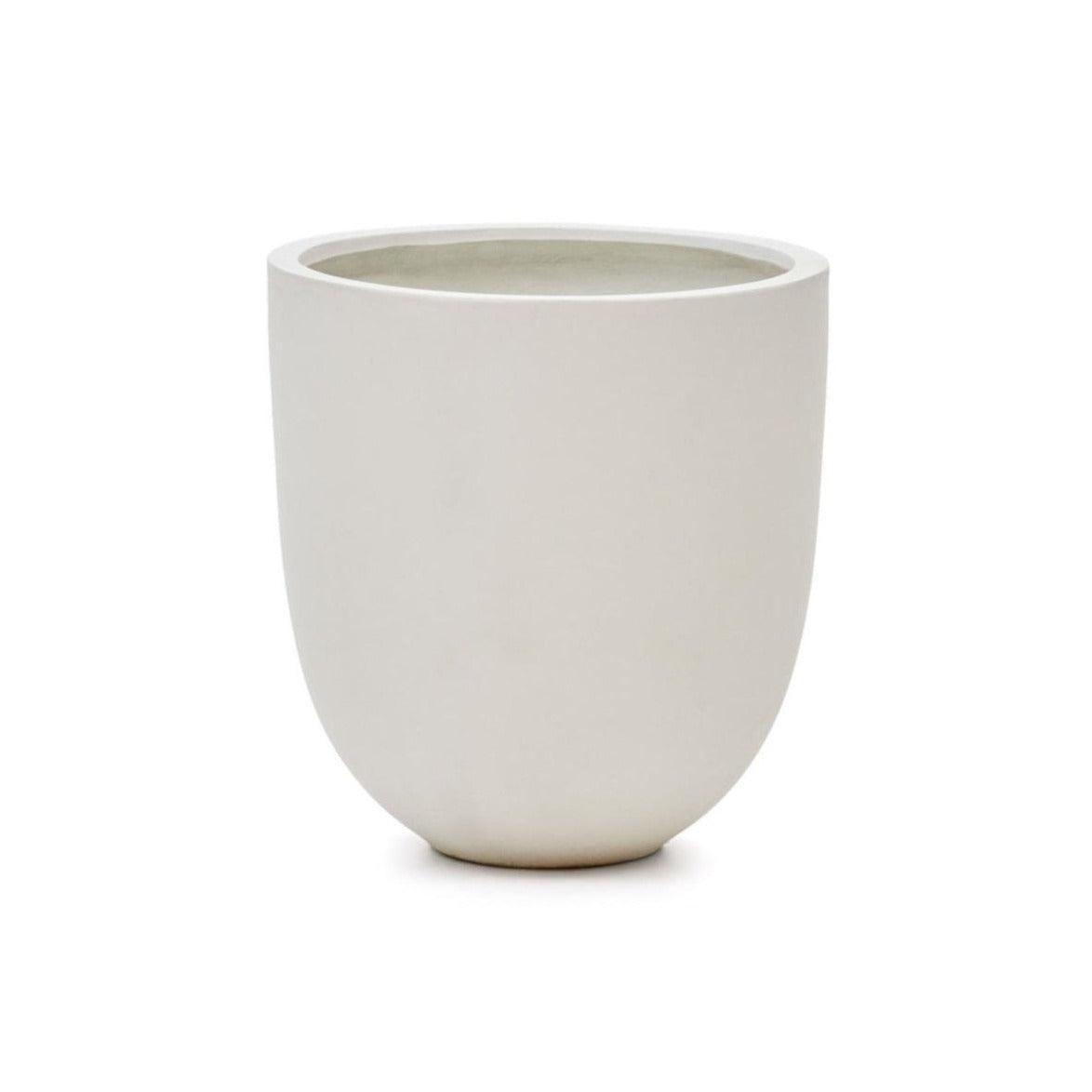 Donica ogrodowa smukła AIGUABLAVA biały cement La Forma Ø56x57 cm Eye on Design