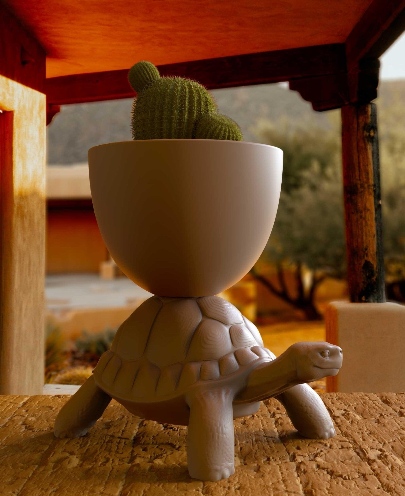 Doniczka TURTLE CARRY szary Qeeboo Eye on Design