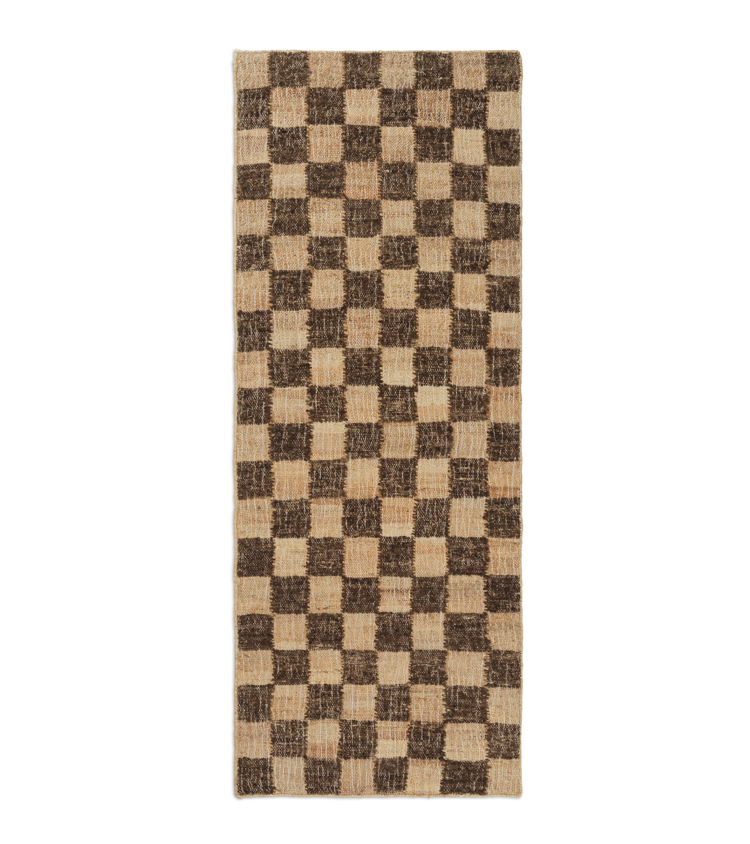 Woll-Jute-Teppich CHECK braun