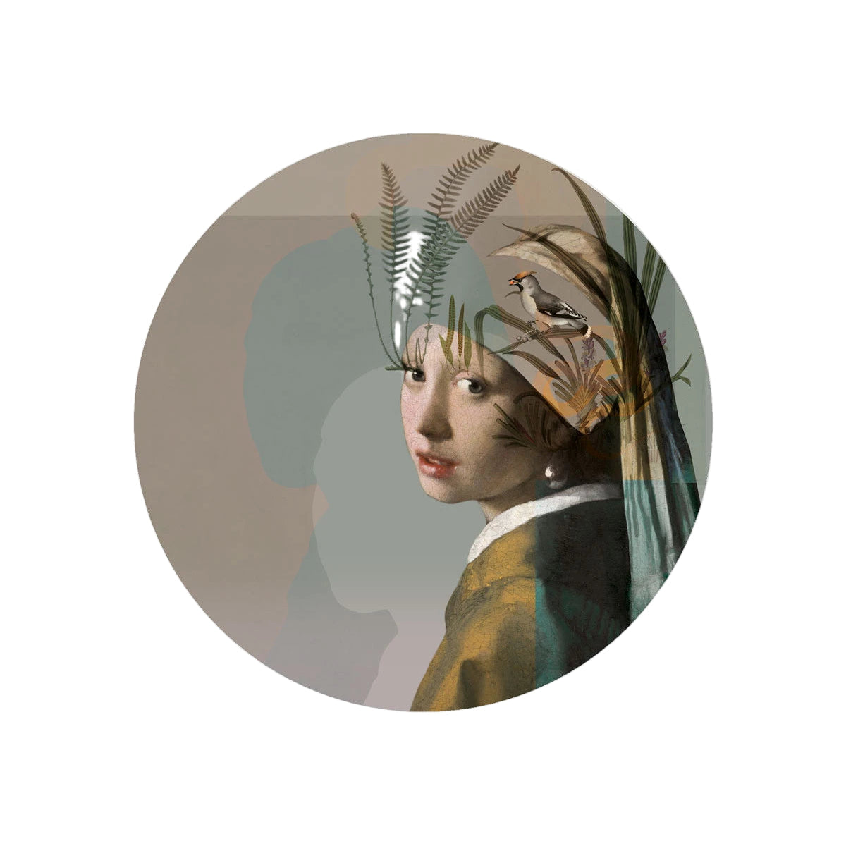 Wall lamp DOTS LIGHTING - NATURE GIRL WITH THE PEARL beige with green