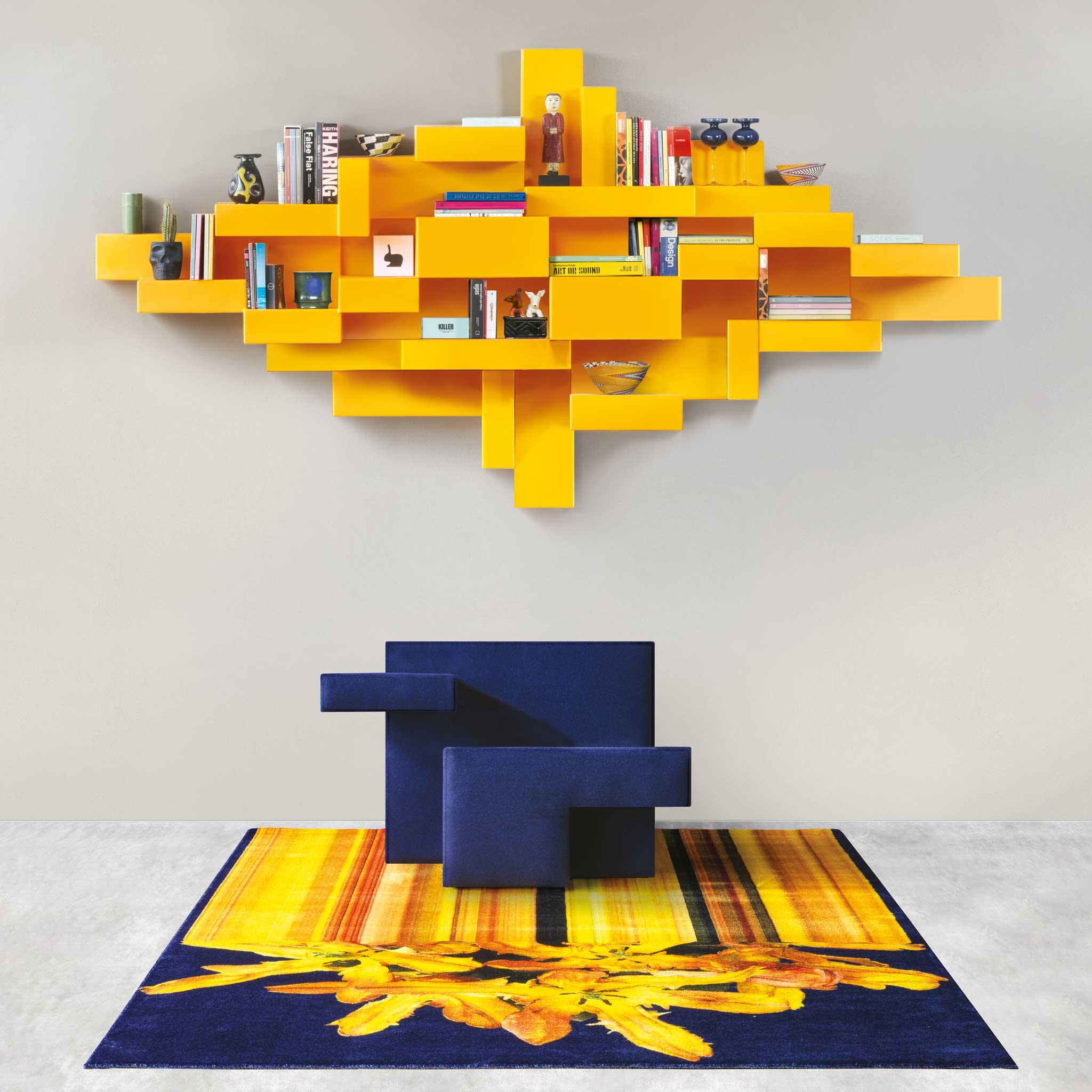 Dywan prostokątny GLITCH żółty Qeeboo Eye on Design