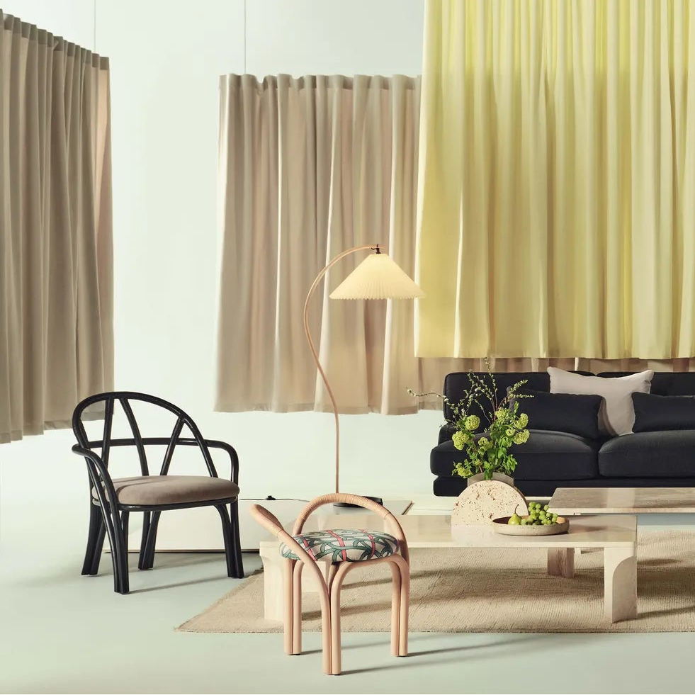 Sessel BISTRA gepolstert mit rattanfarbener Ebenholzgrundlage