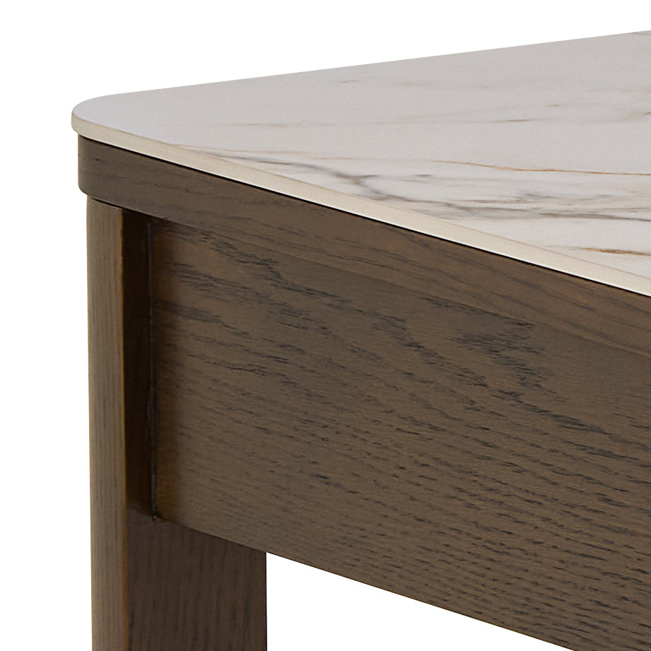 Couchtisch mit Schublade SOUTHAMPTON Eichenfurnier mit Keramikplatte