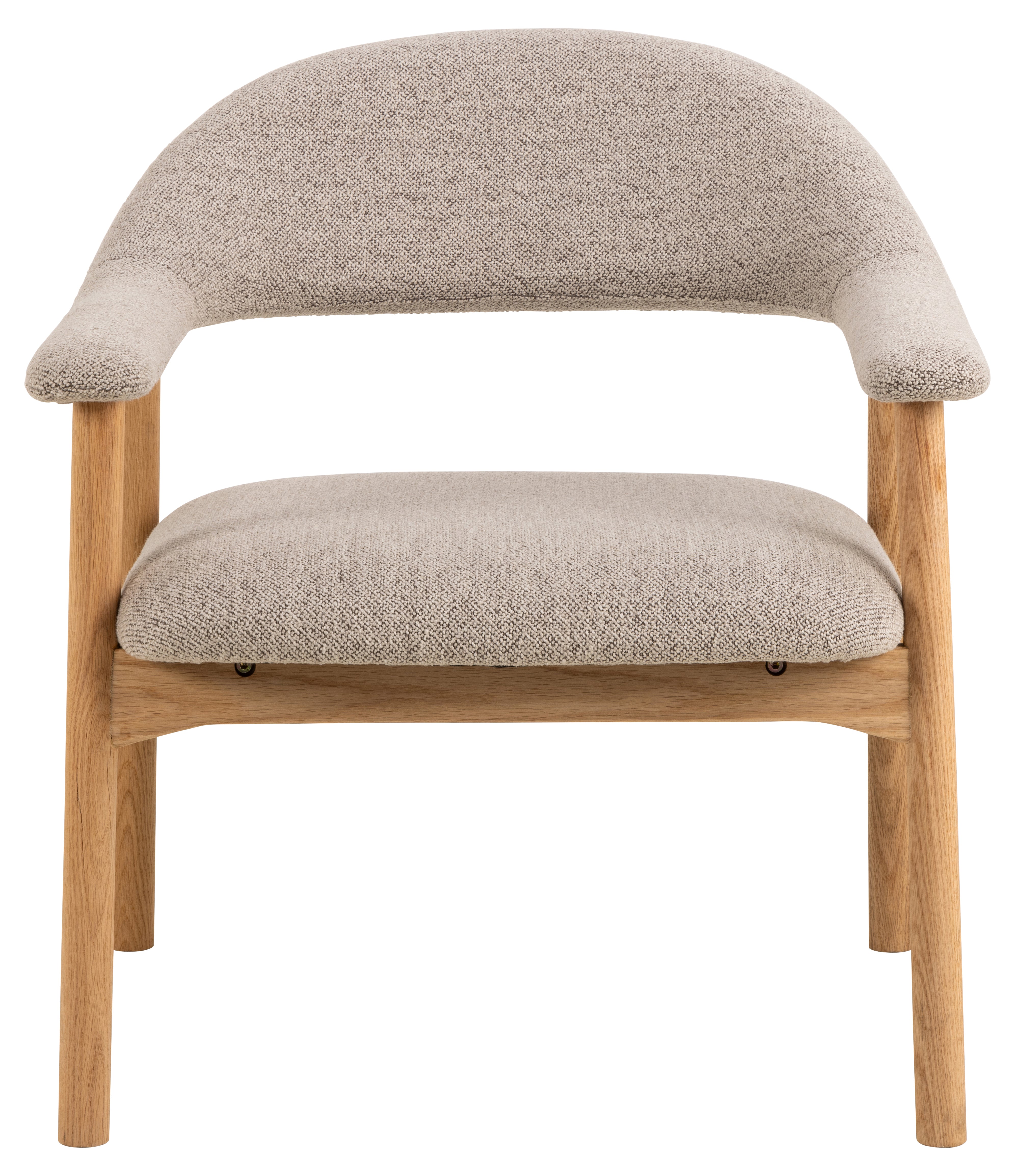 Addi beige armchair with an oak base