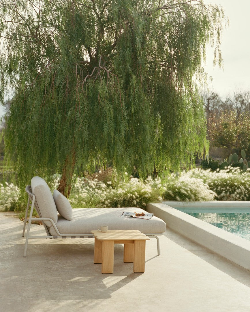 Quadratischer Outdoor-Couchtisch ASSEMBLE aus Teakholz