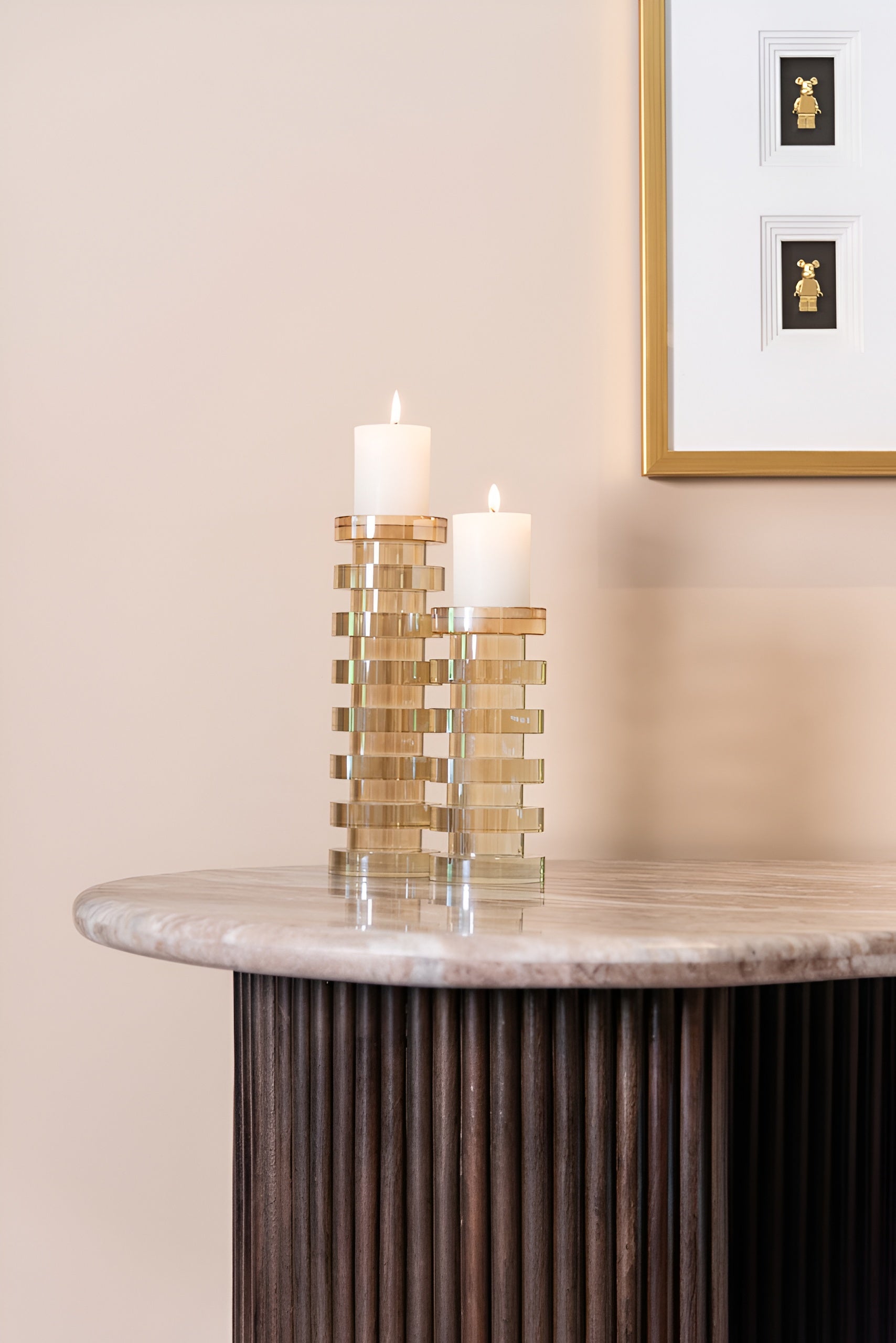 CIRA Gold Crystal Candle Holder