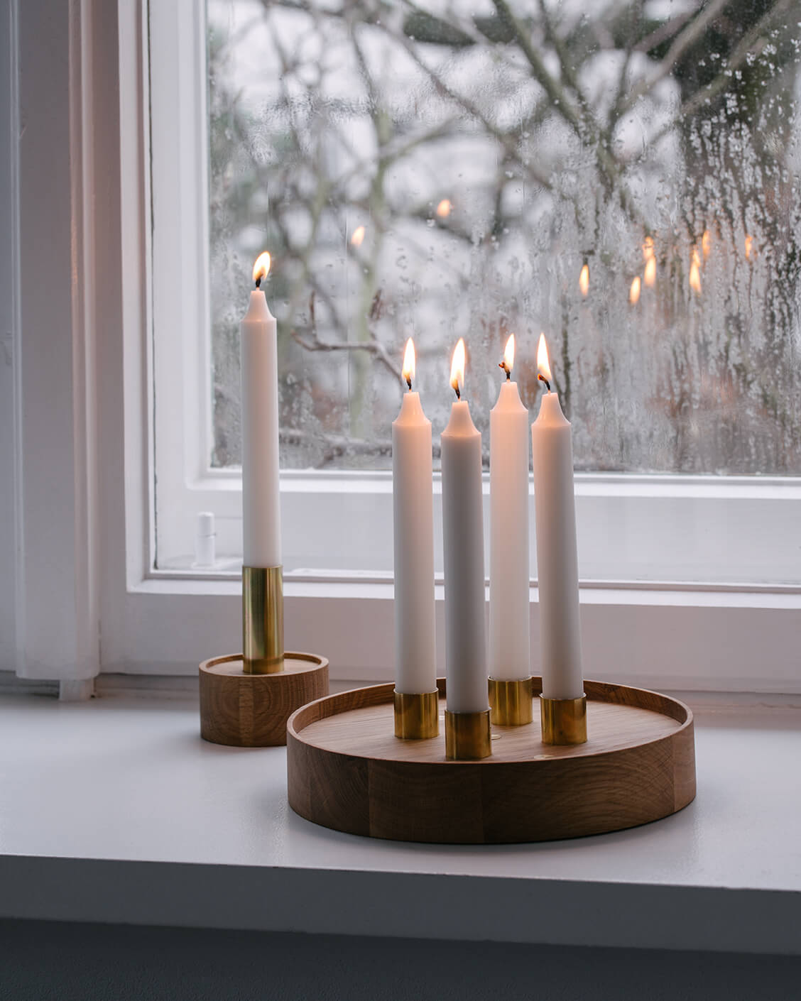 ENLIGHTENMENT Candle Holder 4 black with brass