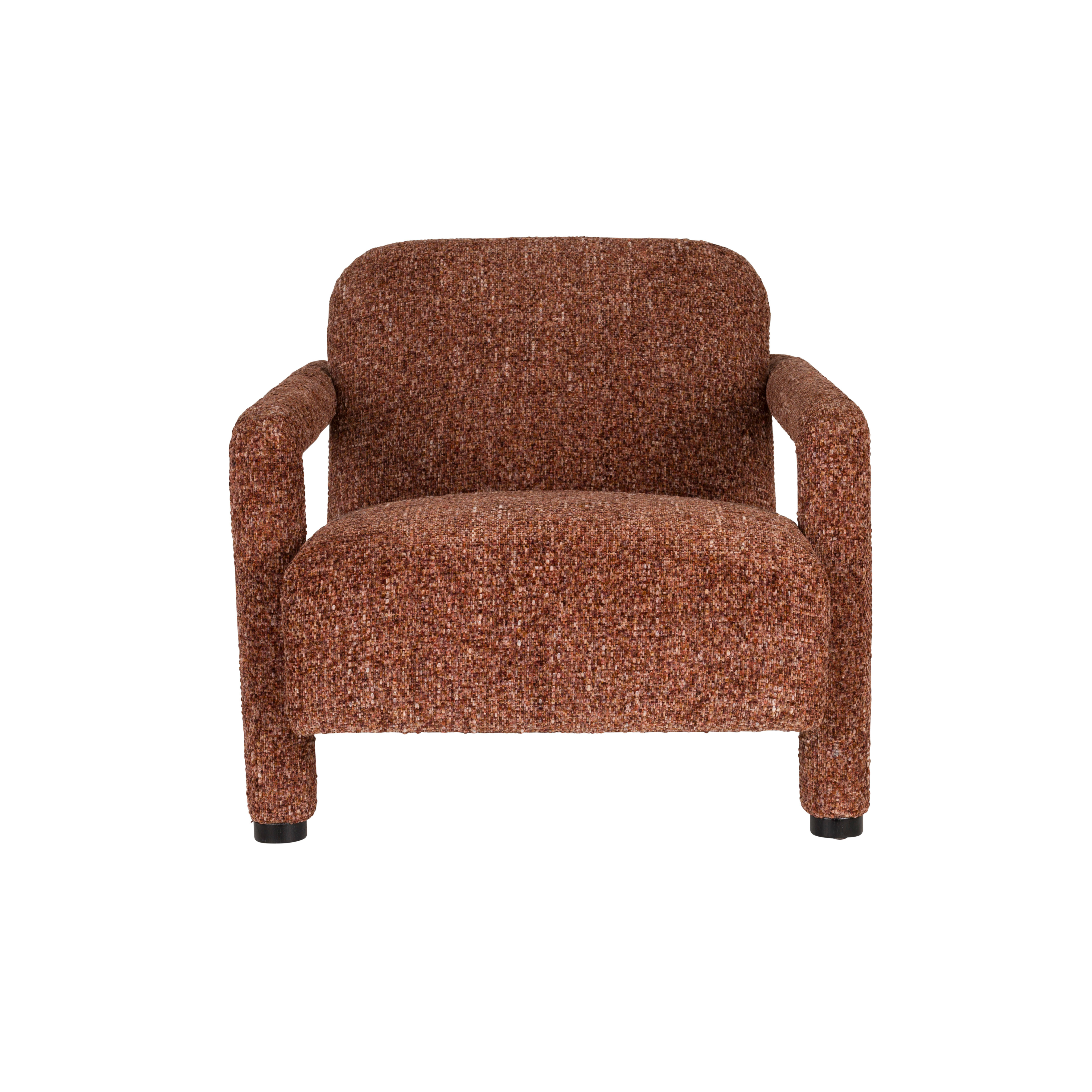 KENT armchair in burgundy with red