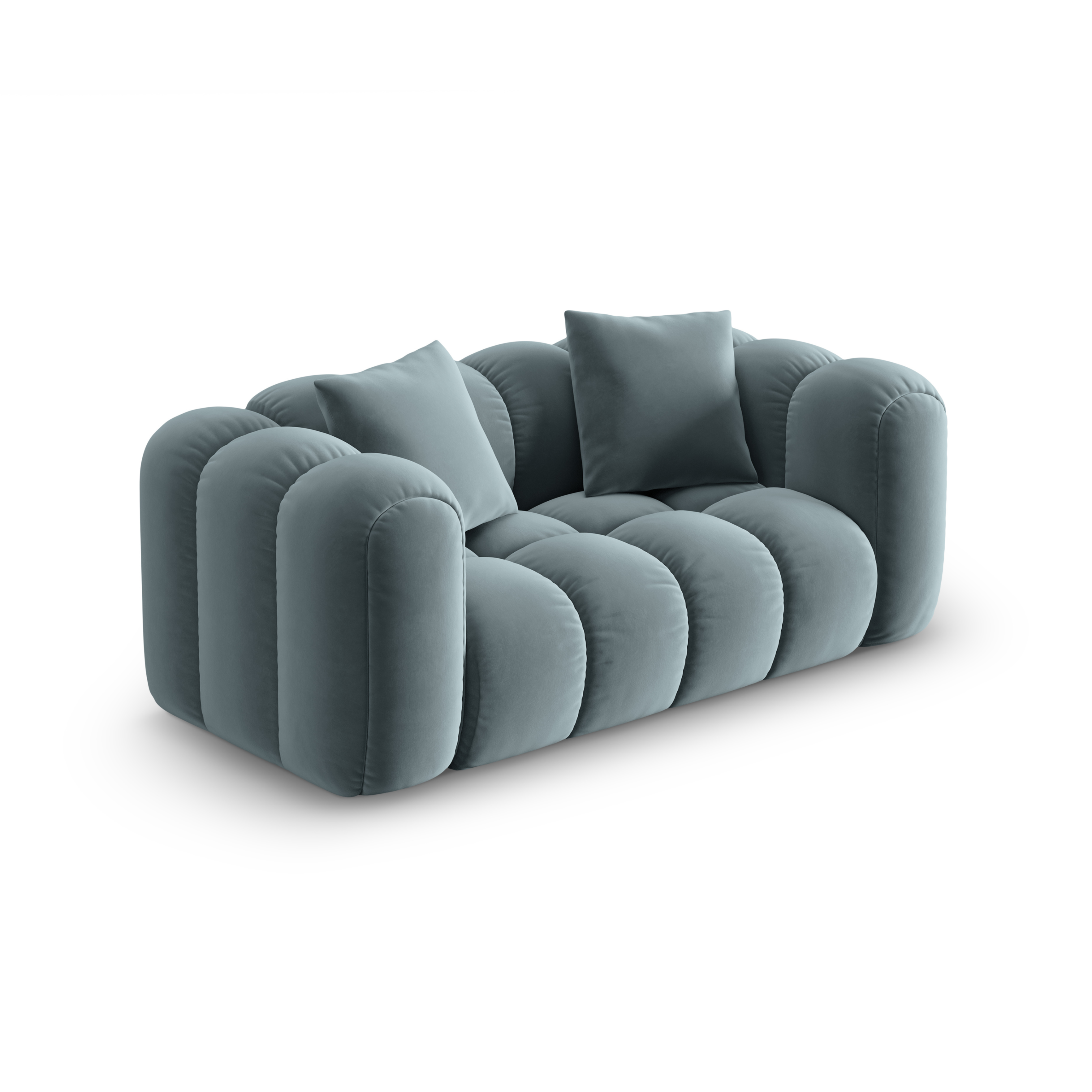 Samtsofa 2-sitzig ASTRO hellblau