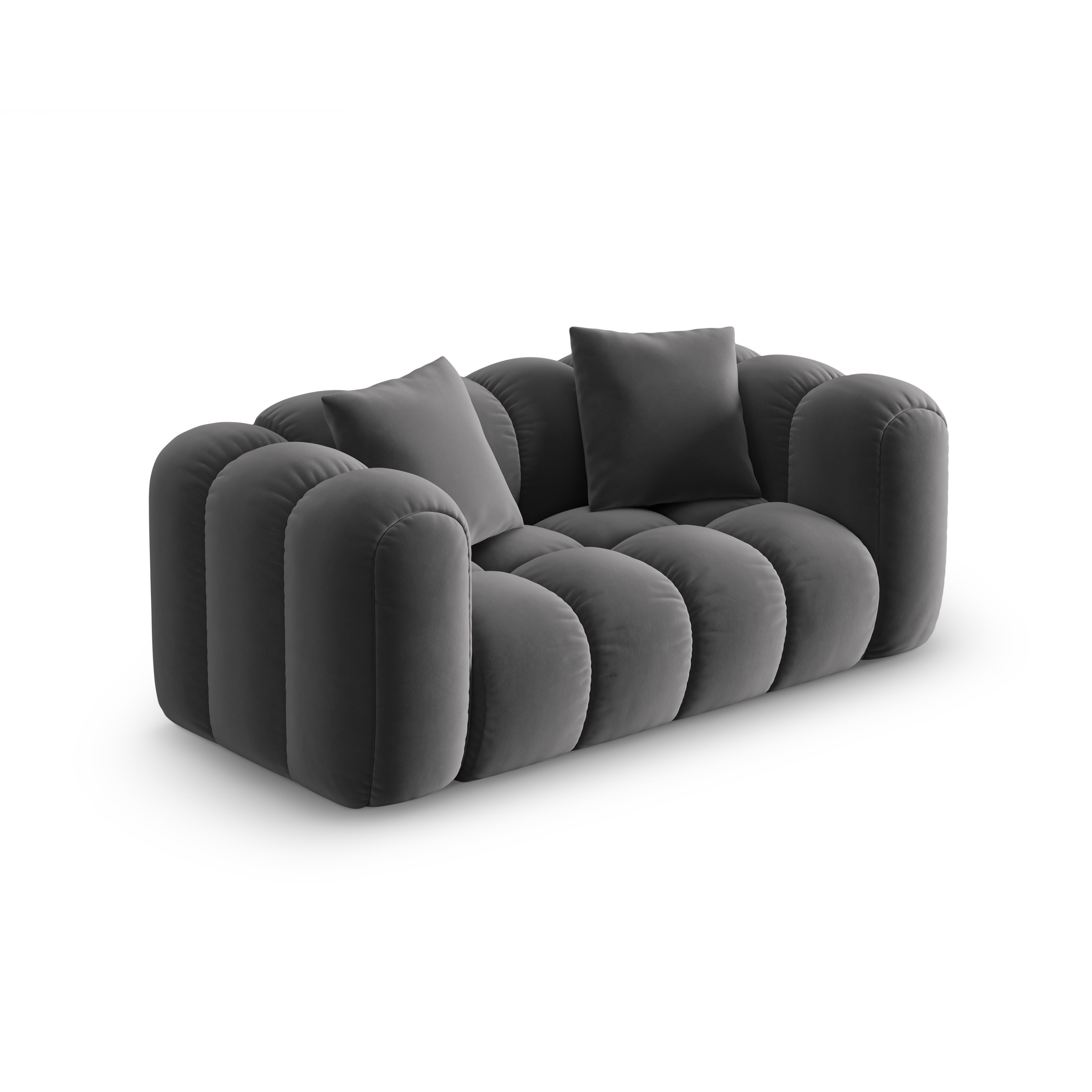 ASTRO gray velvet 2-seater sofa