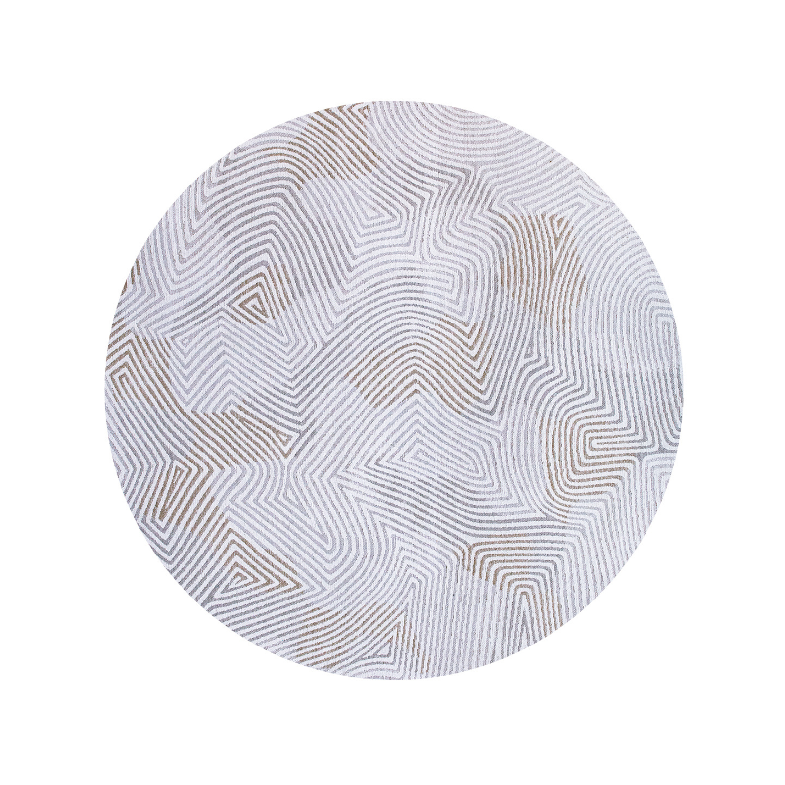 Dywan okrągły CORAL OYSTER WHITE biało-beżowy – Louis de Poortere