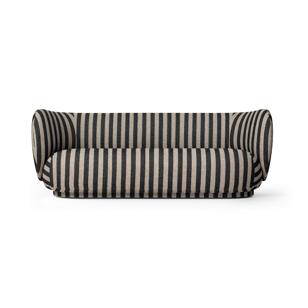 Sofa 3-sitzig RICO Louisiana schwarz mit sandfarbenem Bezug