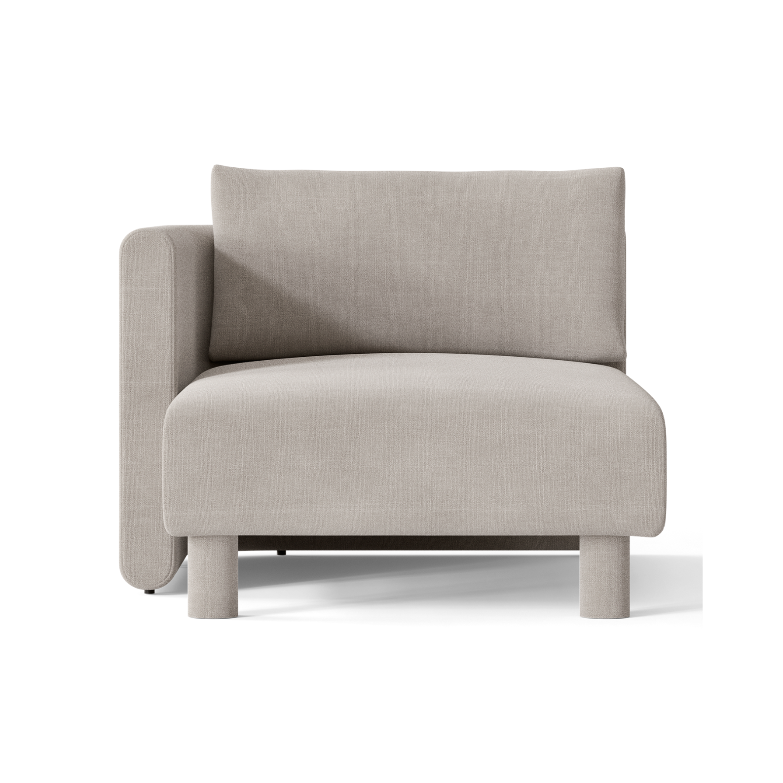 Dase modulares Sofa - Links -Hand -Chaise Baumwollwäsche Beige