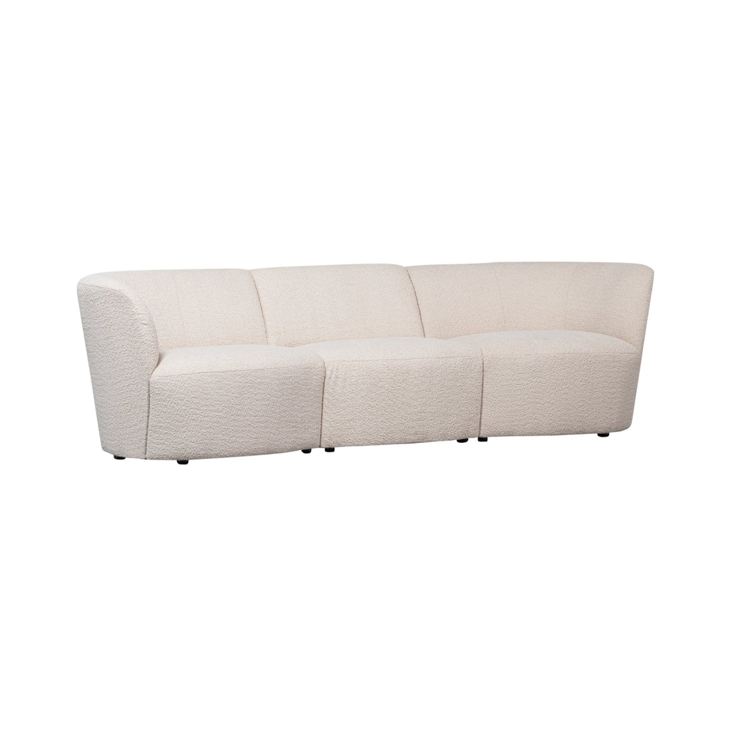 Sofa 3-osobowa COCO kremowy bouclé – Woood
